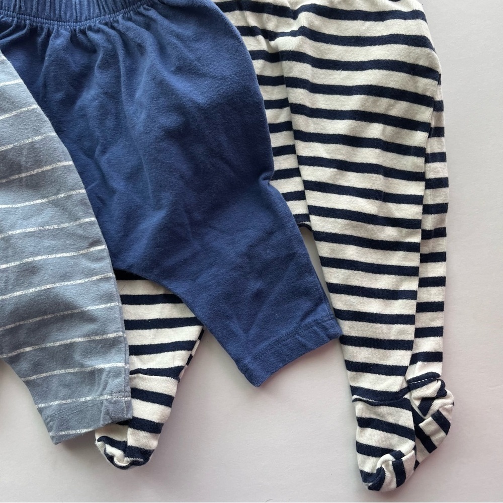 Old Navy • Baby 0-3 Month 3 Pack Casual Pants Navy Grey - Picture 2 of 6